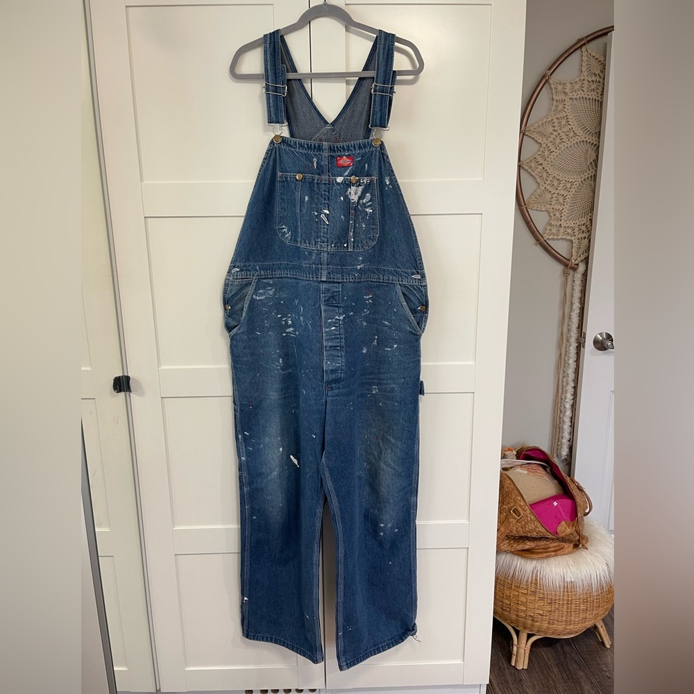 Dickies original overall natural distressed 44x30 baggy cute hippie grunge must